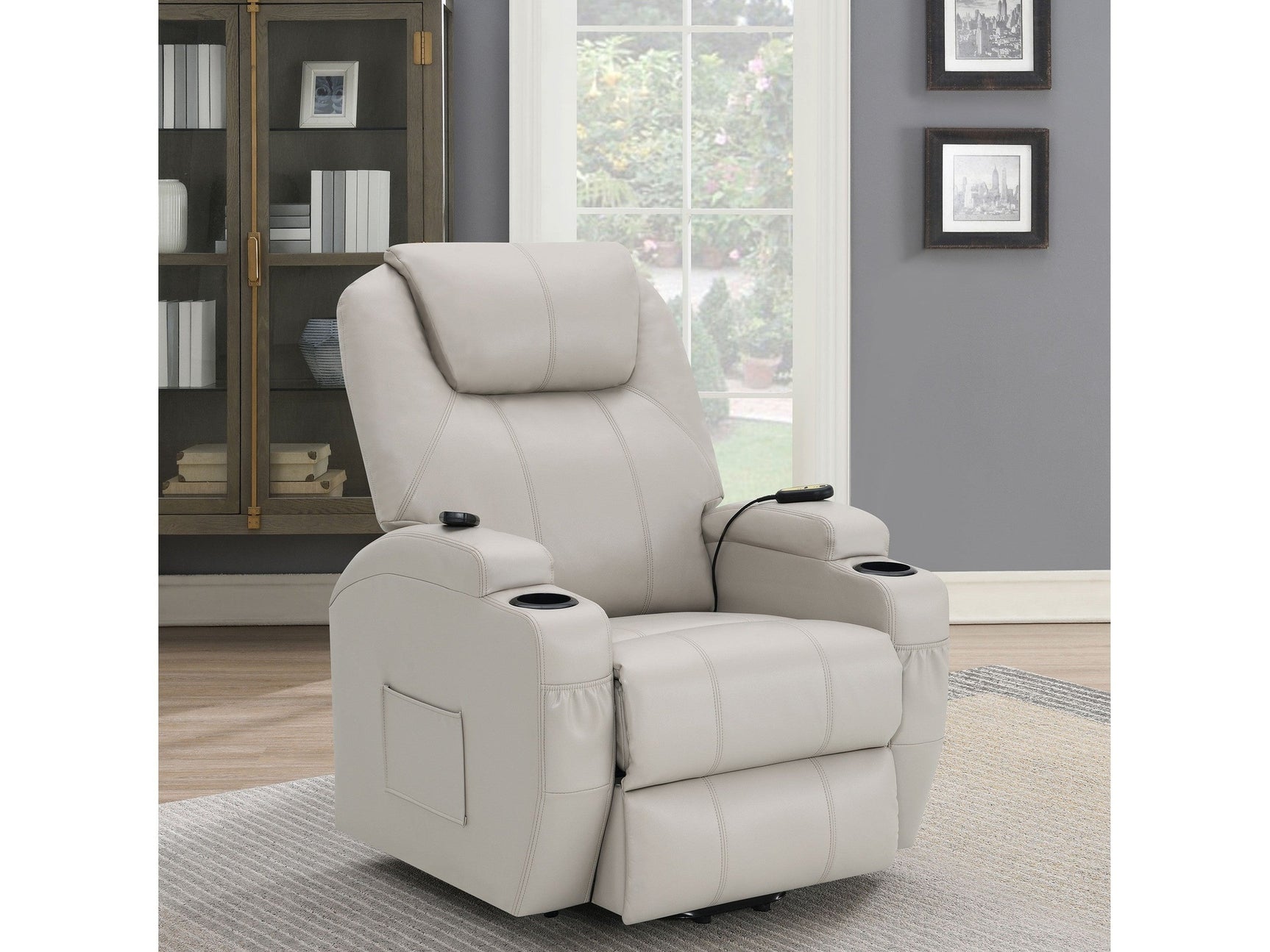 Sanger Champagne Power Lift Recliner - Ornate Home