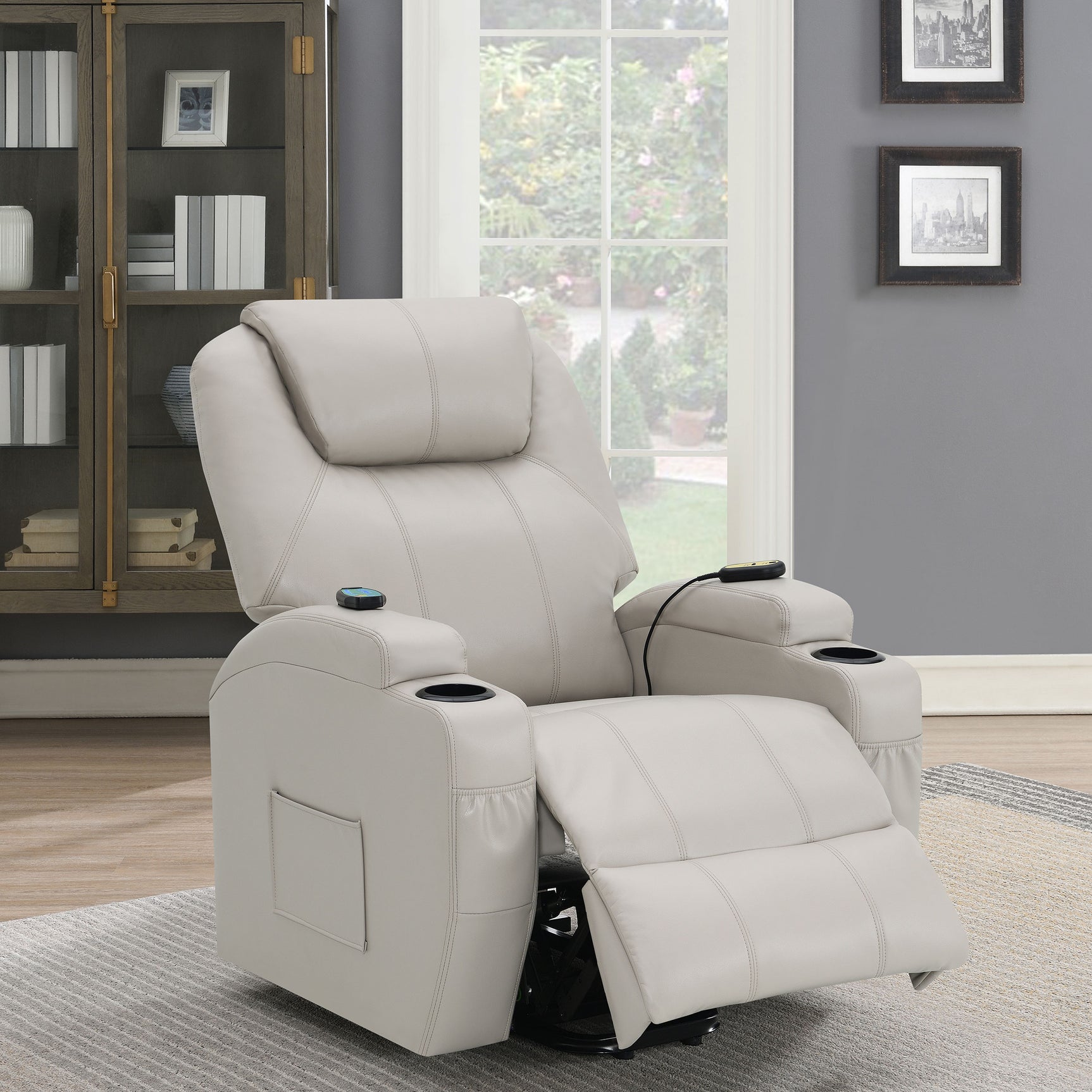 Sanger Champagne Power Lift Recliner - Ornate Home