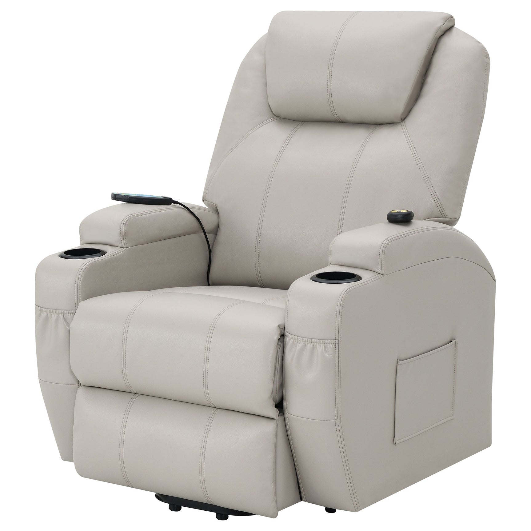 Sanger Champagne Power Lift Recliner - Ornate Home