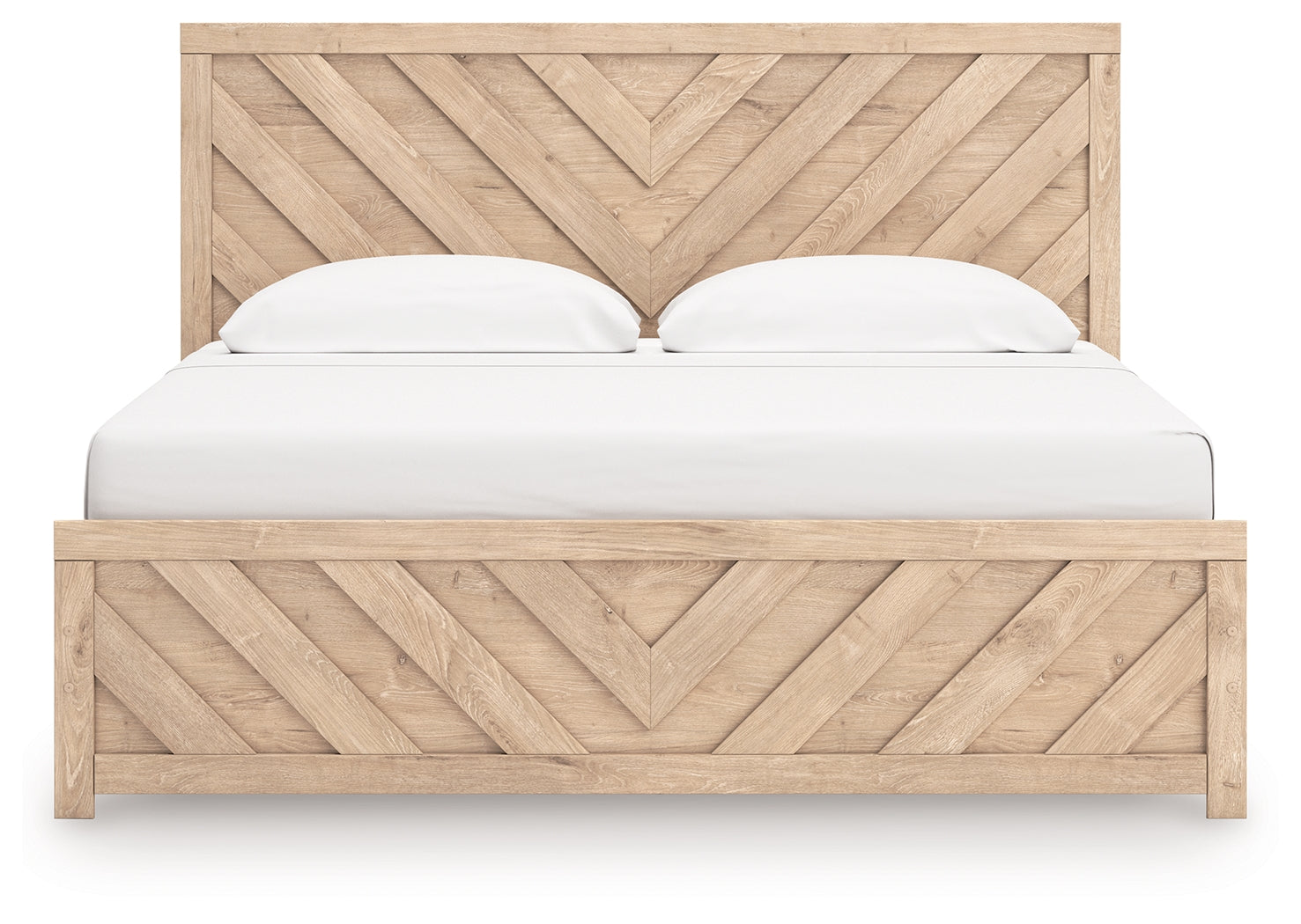 Sanginlane Tan King Panel Bed - Ornate Home