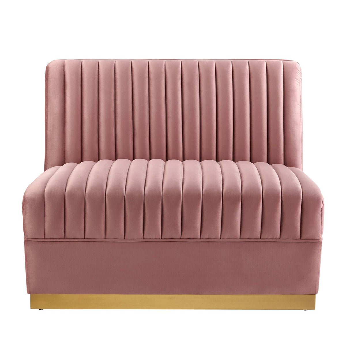 Sanguine Dusty Rose Channel Tufted Performance Velvet 4-Seat Modular Sectional Sofa - Ornate Home