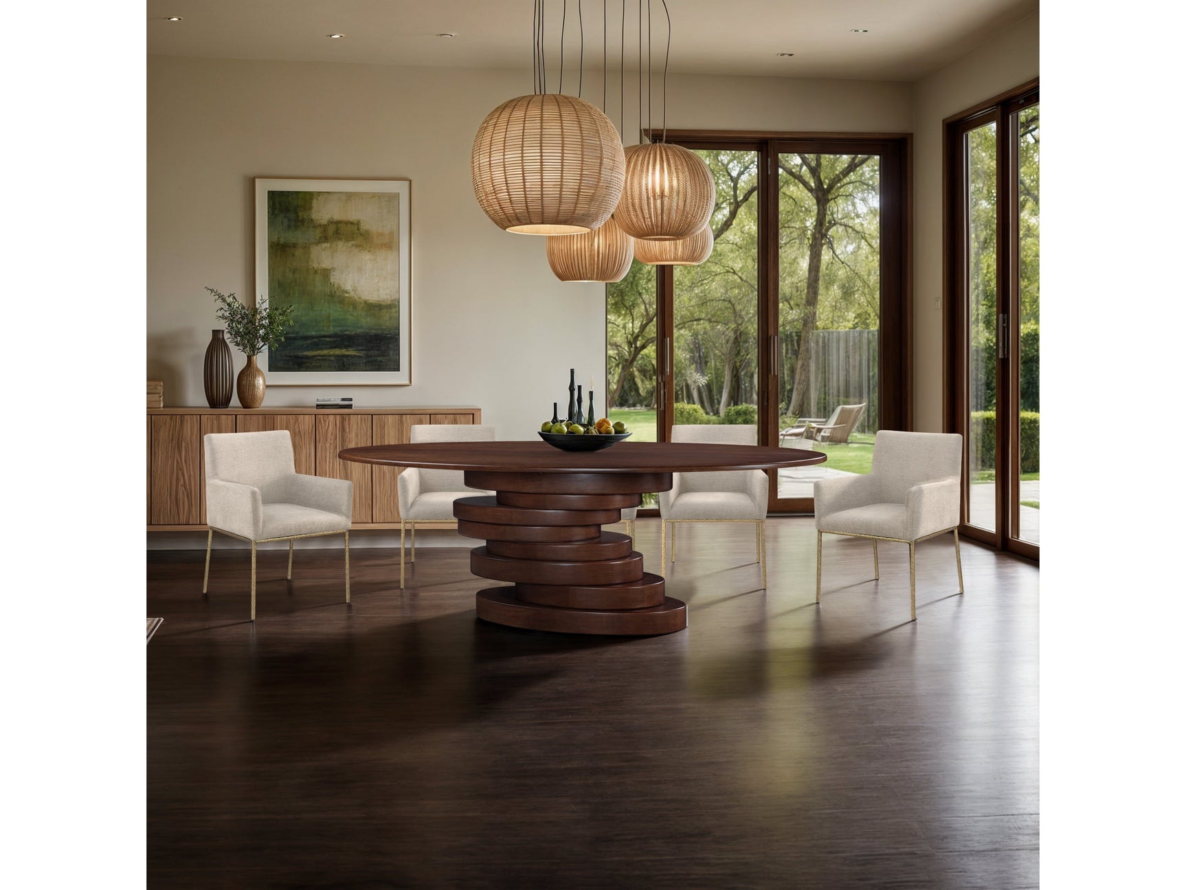 Santa Barbara Brown 90" Ash Veneer Dining Table - Ornate Home