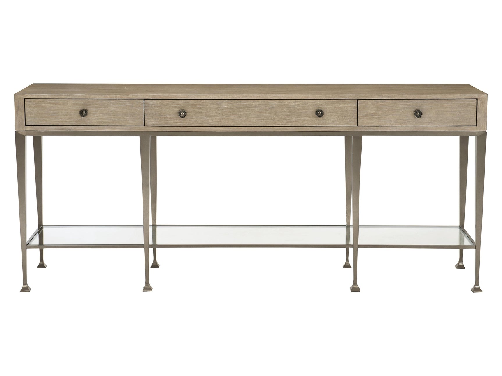 Santa Barbara Vintage Nickel/Sandstone Console Table - Ornate Home