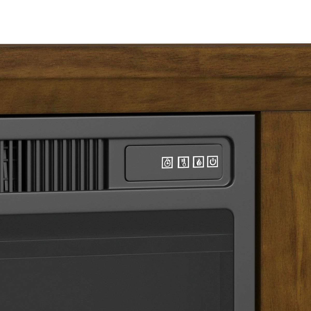 Santa Barbara Walnut 60" TV Console with 23" Fireplace Insert (Ships in 2 Boxes) - Ornate Home