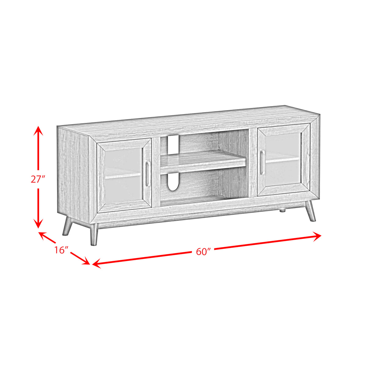 Santa Barbara Walnut 60" TV Console with 23" Fireplace Insert (Ships in 2 Boxes) - Ornate Home