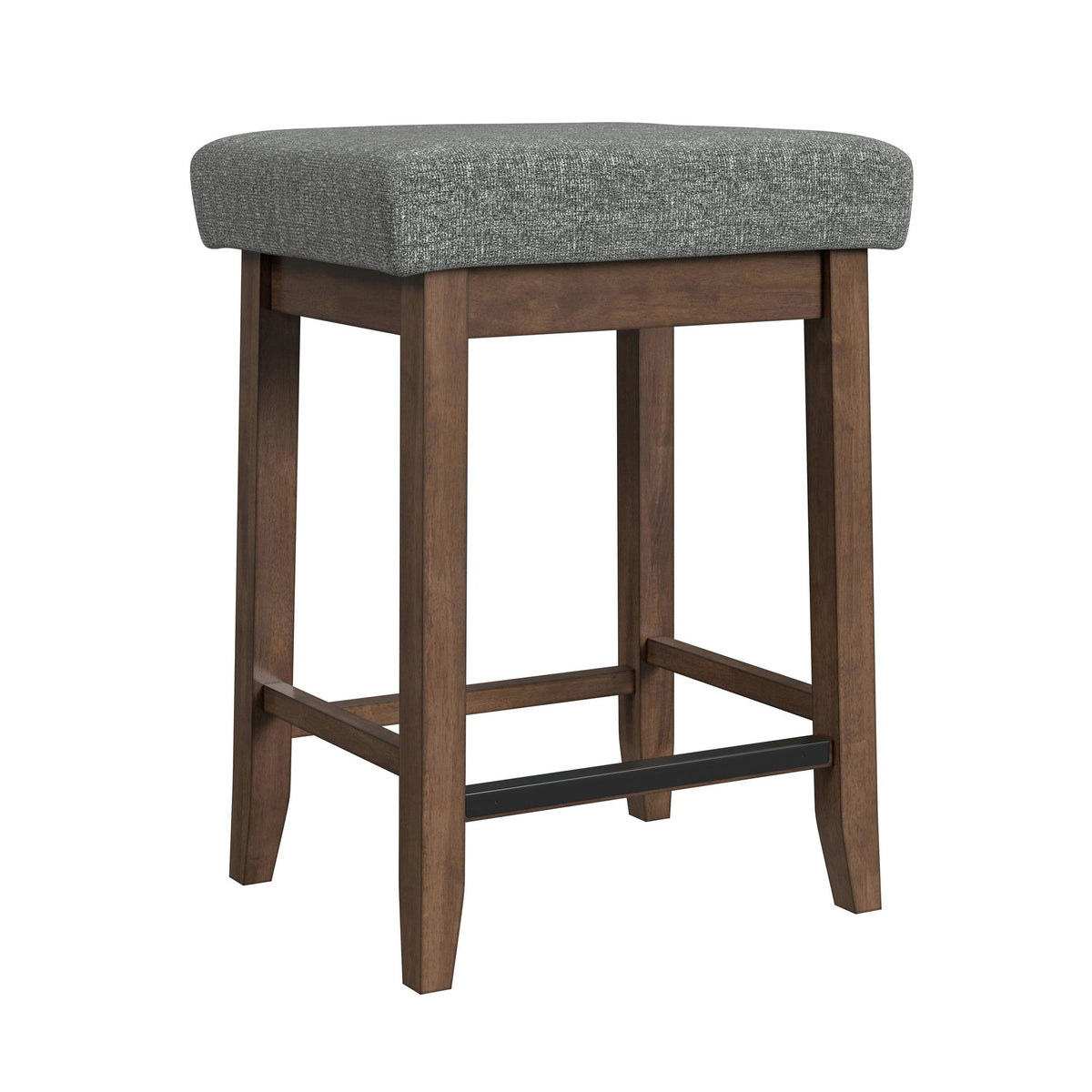 Santa Barbara Walnut/Dark Grey Kitchen Island & 2 Counter Stools - Ornate Home
