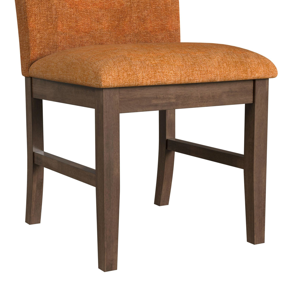 Santa Barbara Walnut/Orange 5-Piece Standard Height Dining Set with Rectangular Table & Four Fabric Chairs - Ornate Home