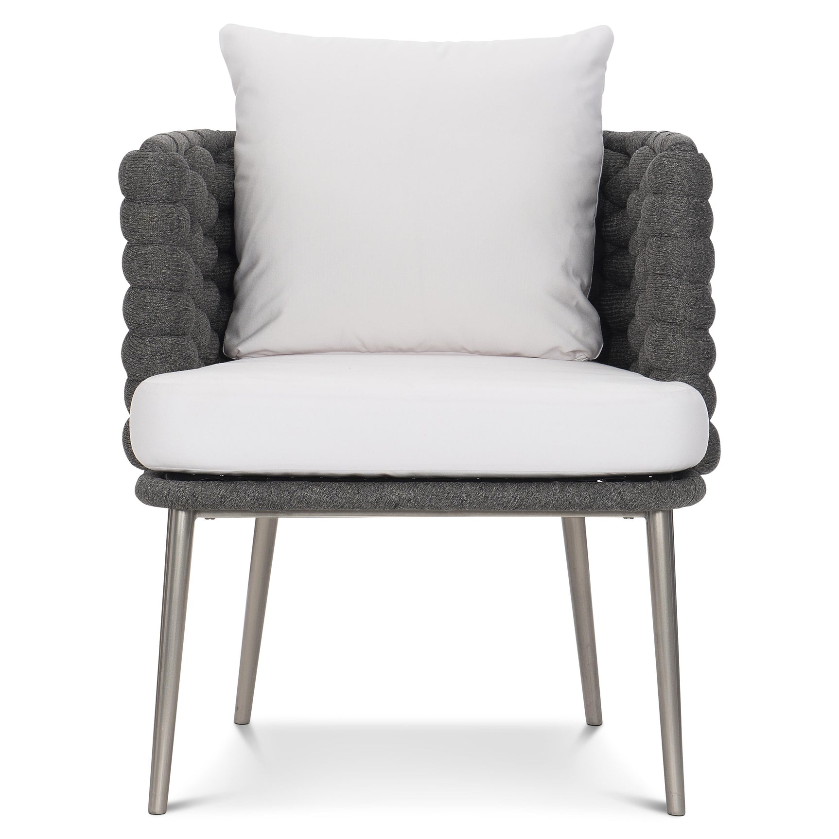 Santa Cruz Cadet Grey/White/Cream Outdoor Arm Chair - Ornate Home