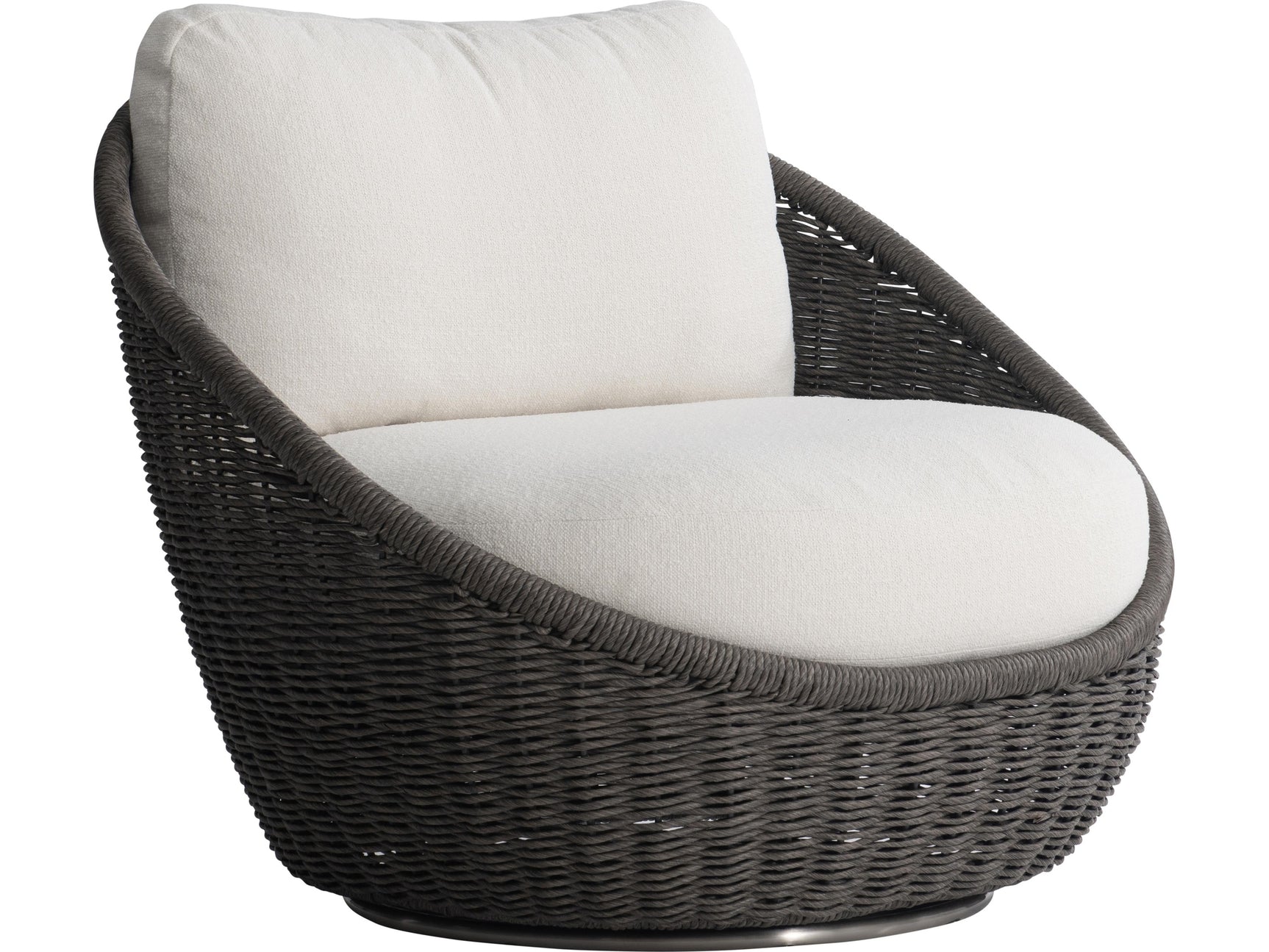 Santa Monica Pebble/White/Cream Outdoor Swivel Chair - Ornate Home