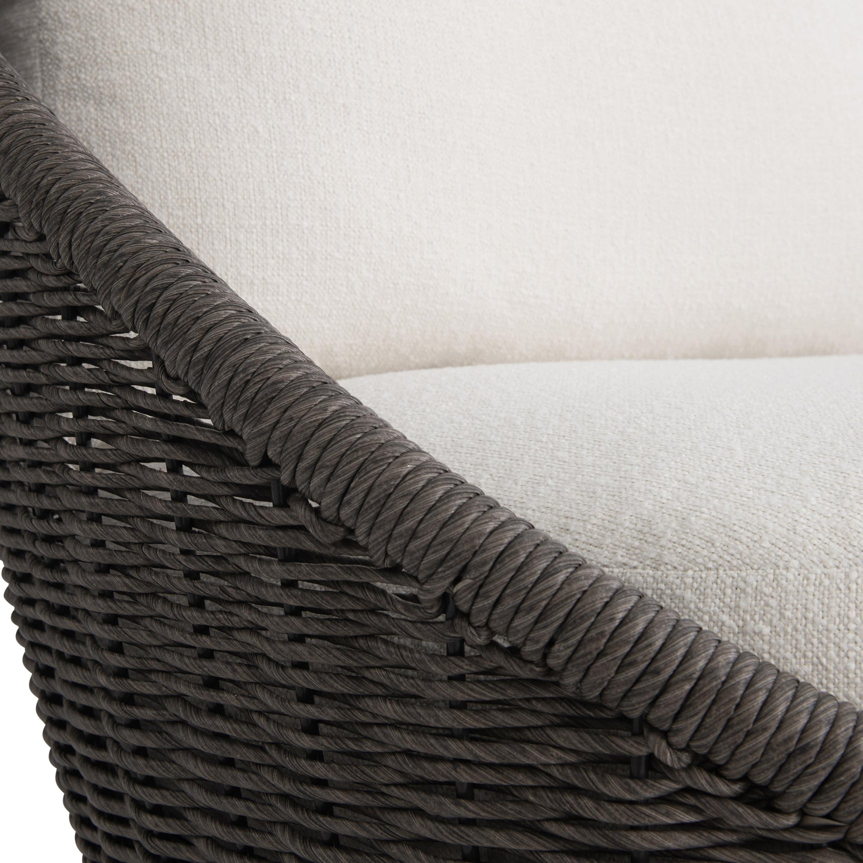 Santa Pebble/White/Cream Monica Outdoor Swivel Chair - Ornate Home