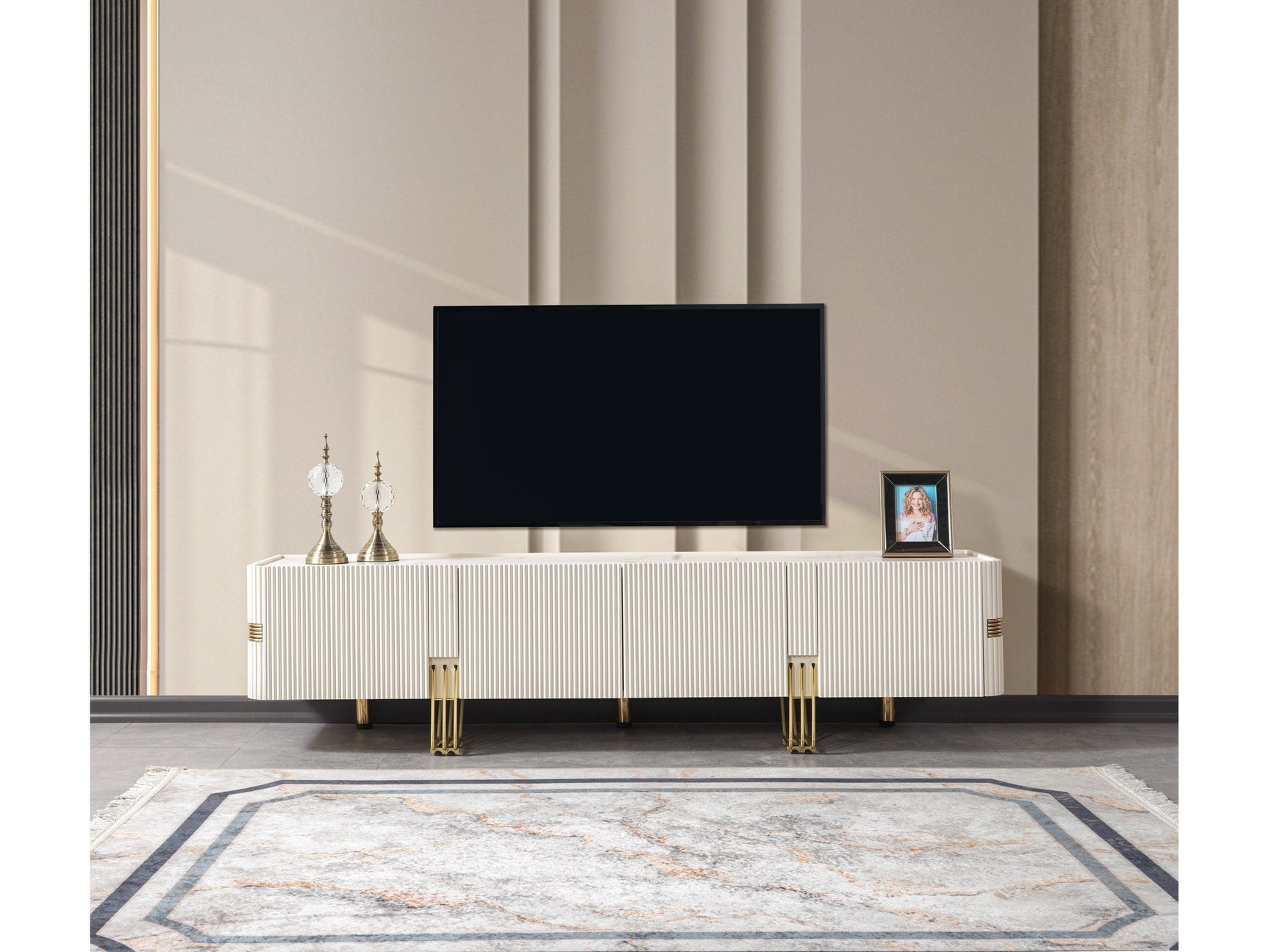 Santana Ivory TV Stand - Ornate Home
