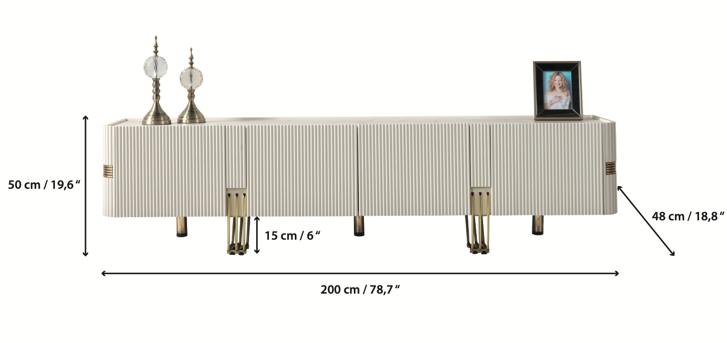 Santana Ivory TV Stand - Ornate Home
