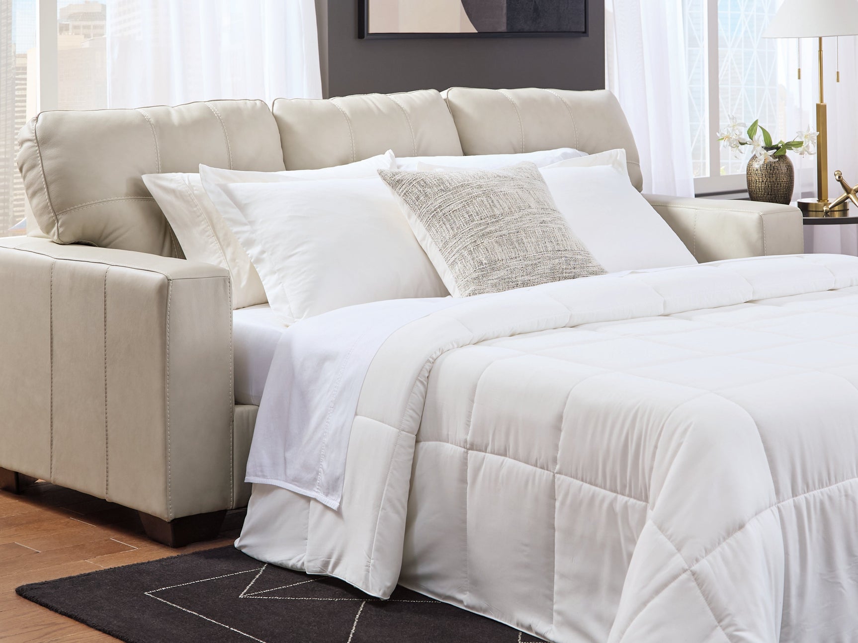 Santorine Bone Queen Sofa Sleeper (Online Special Price) - Ornate Home