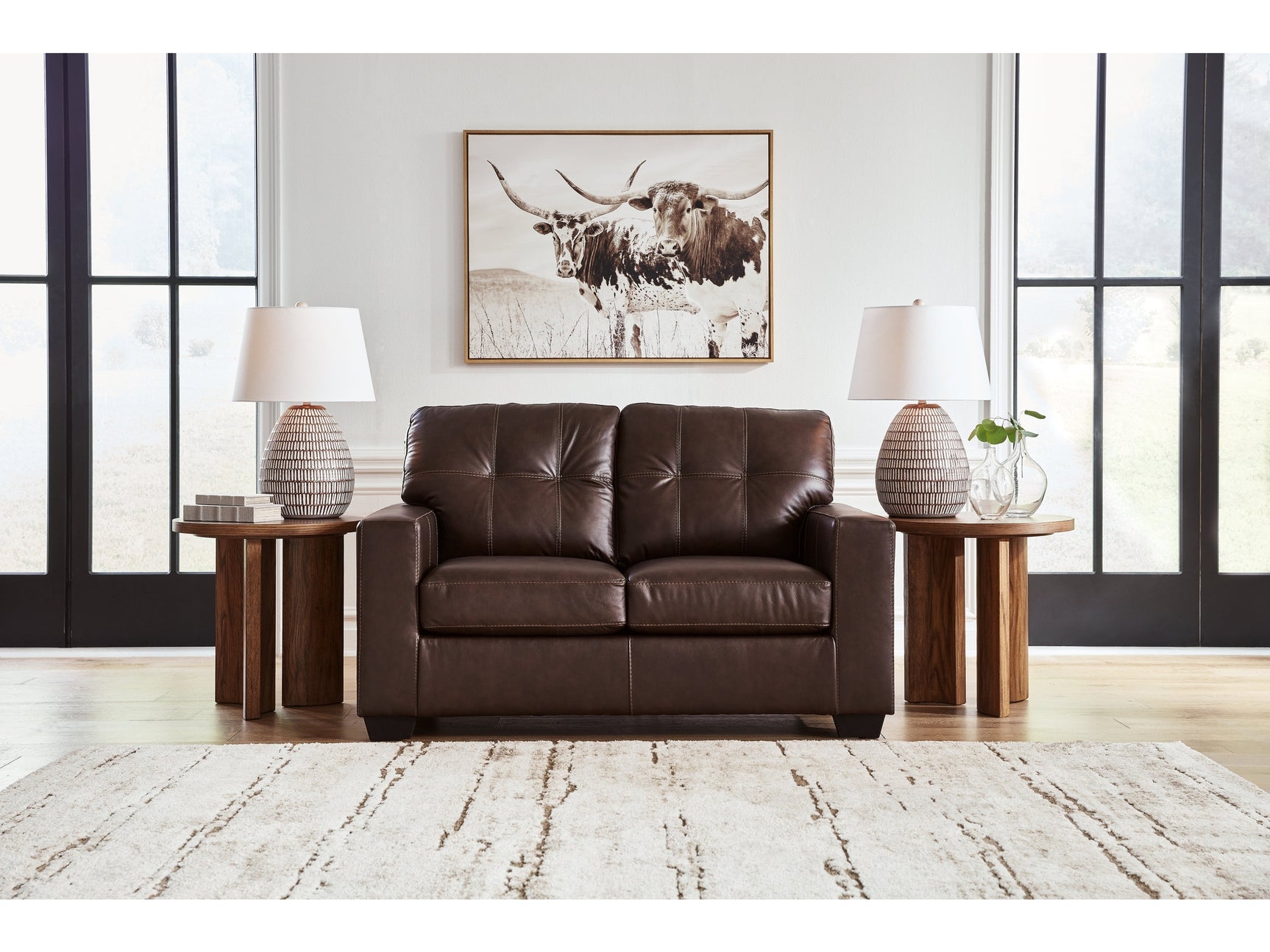 Santorine Dark Brown Loveseat - Ornate Home