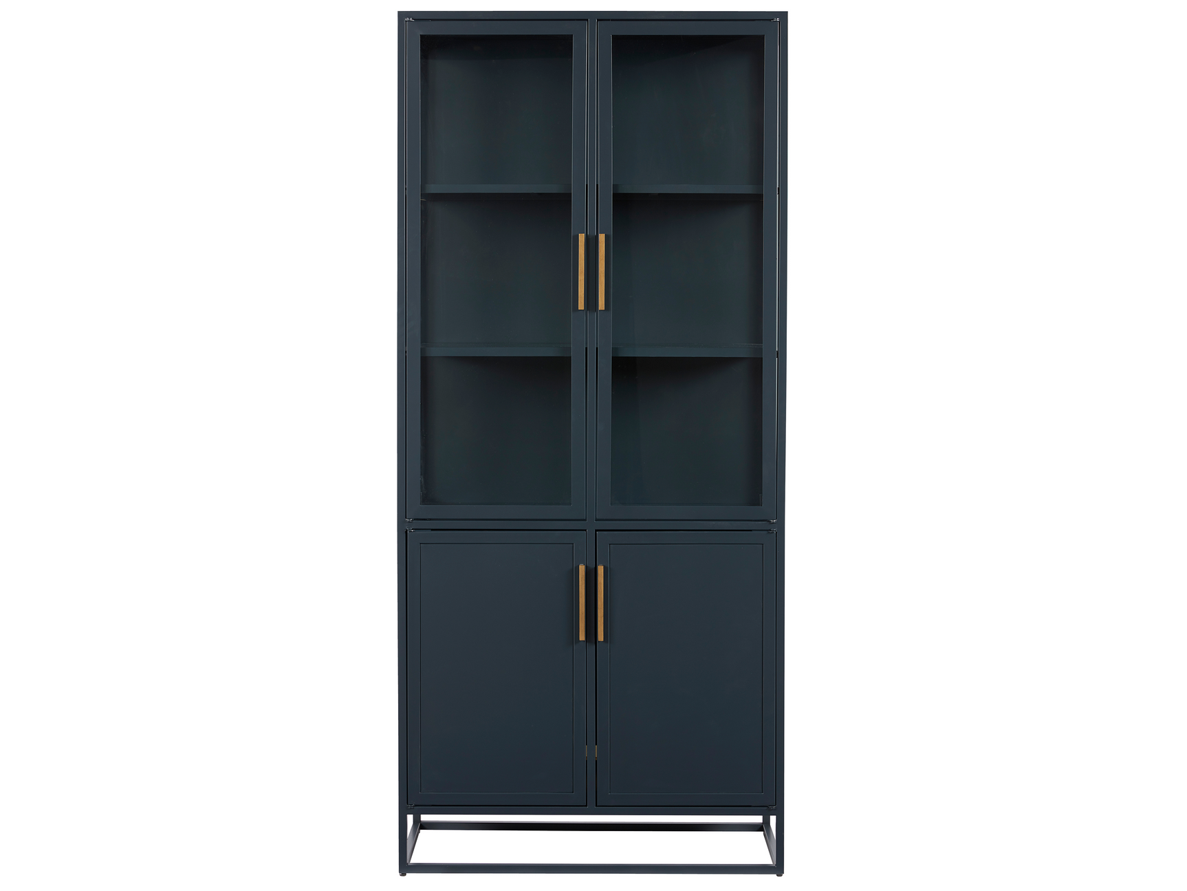 Santorini Cerulean Blue Tall Metal Kitchen Cabinet - Ornate Home