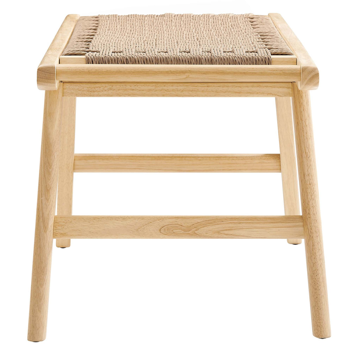 Saoirse Natural 47" Wove Rope Wood Bench - Ornate Home