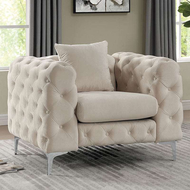 Sapphira Beige Chair - Ornate Home