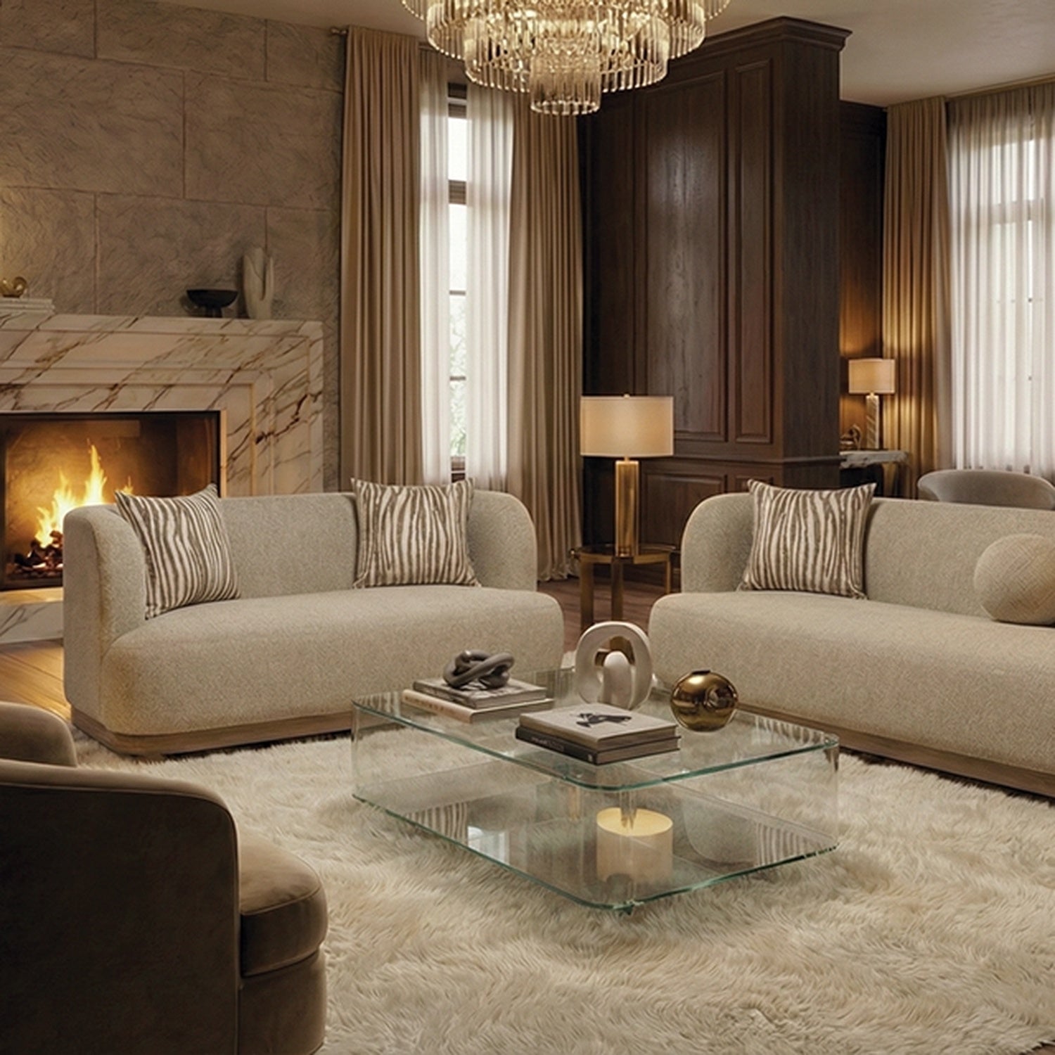 Sarabi Light Brown Sofa + Loveseat - Ornate Home