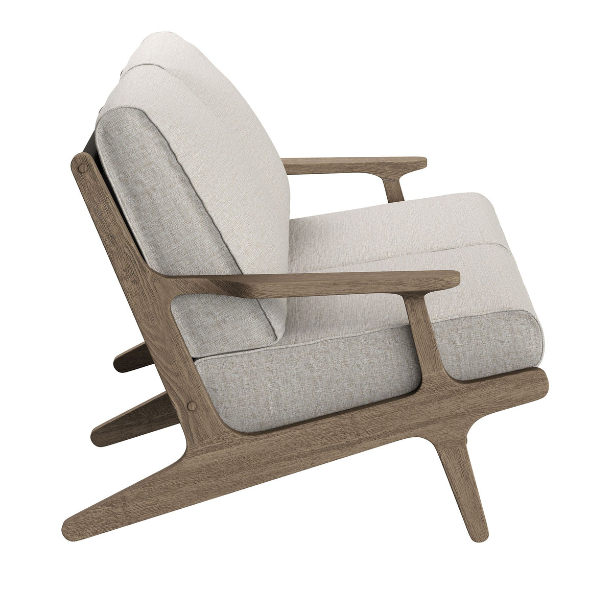 Saratoga Weathered Gray/Pebble Outdoor Patio Teak Wood Loveseat - Ornate Home