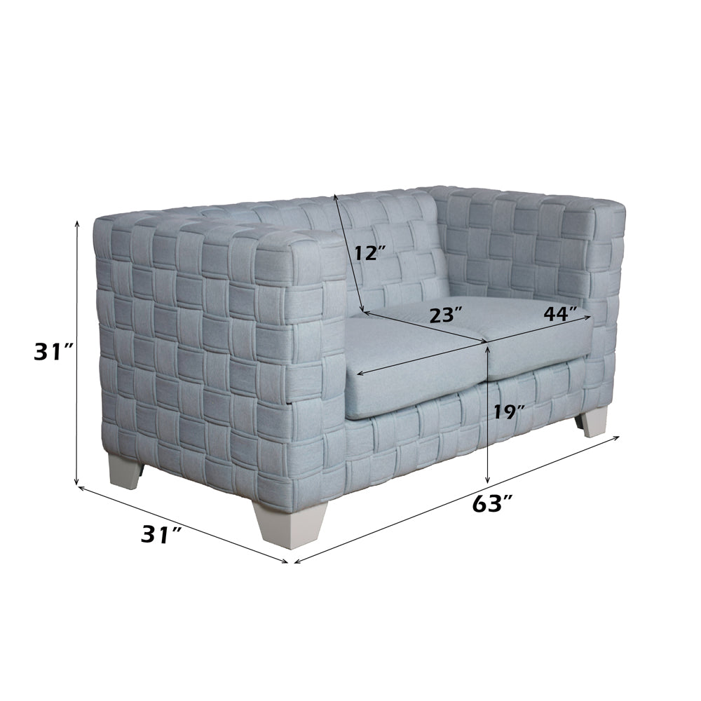 Saree Light Teal Loveseat - Ornate Home