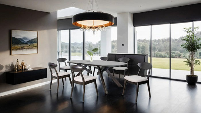 Sargans Black 7 Piece Dining Set - Ornate Home