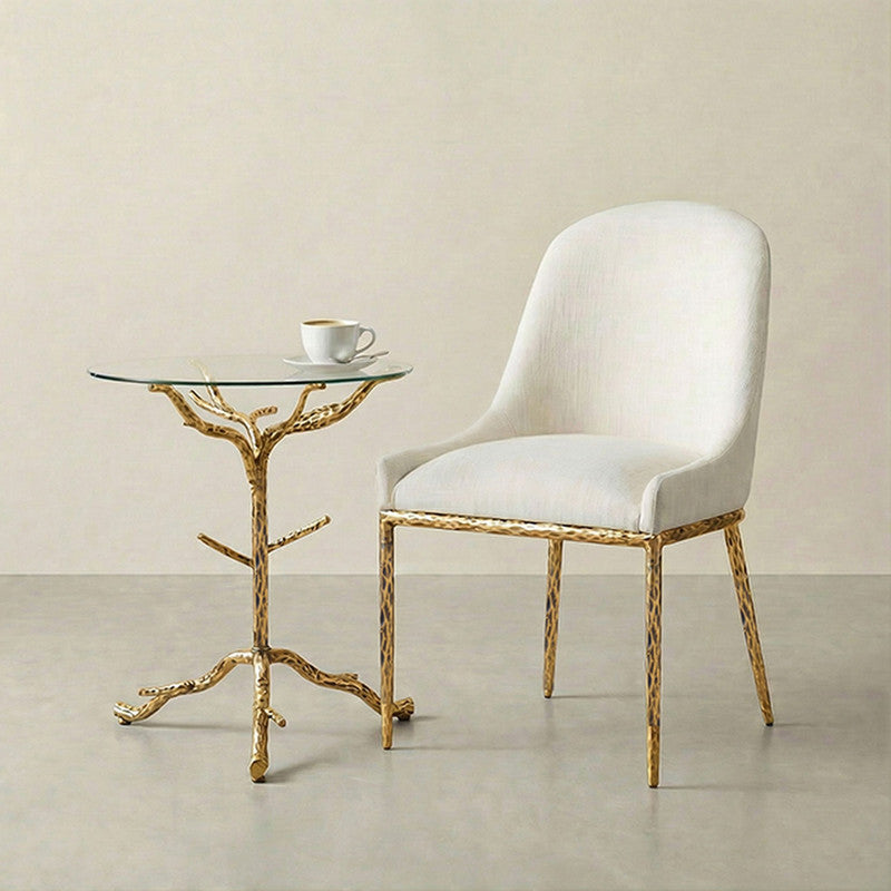 Sarna Matte Gold Side Table - Ornate Home