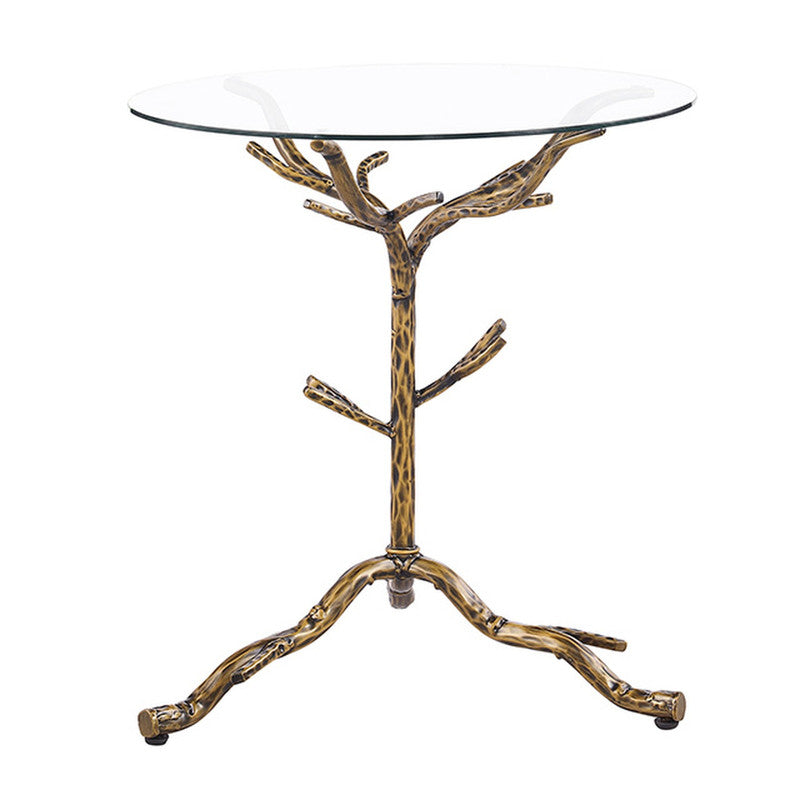 Sarna Matte Gold Side Table - Ornate Home
