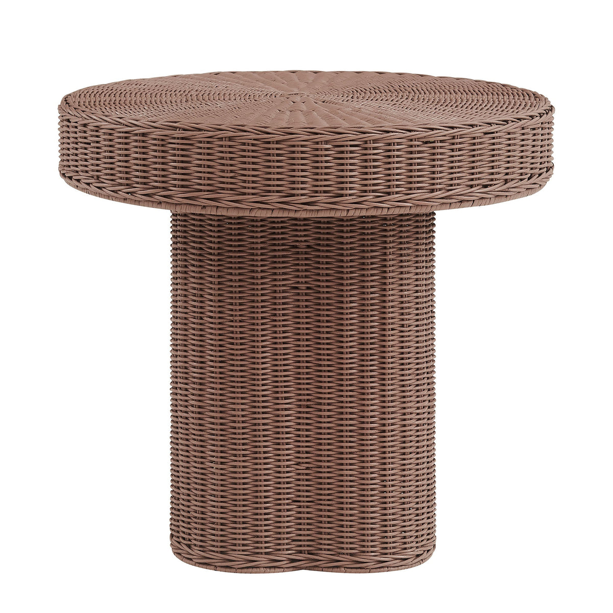 Sarova Mocha 20 Inch Natural Rattan Pedestal Side Table