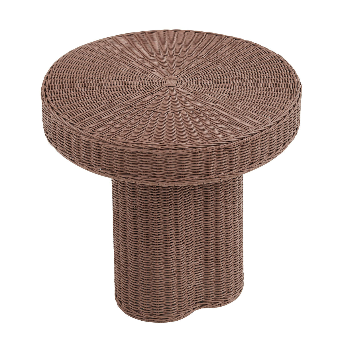 Sarova Mocha 20 Inch Natural Rattan Pedestal Side Table
