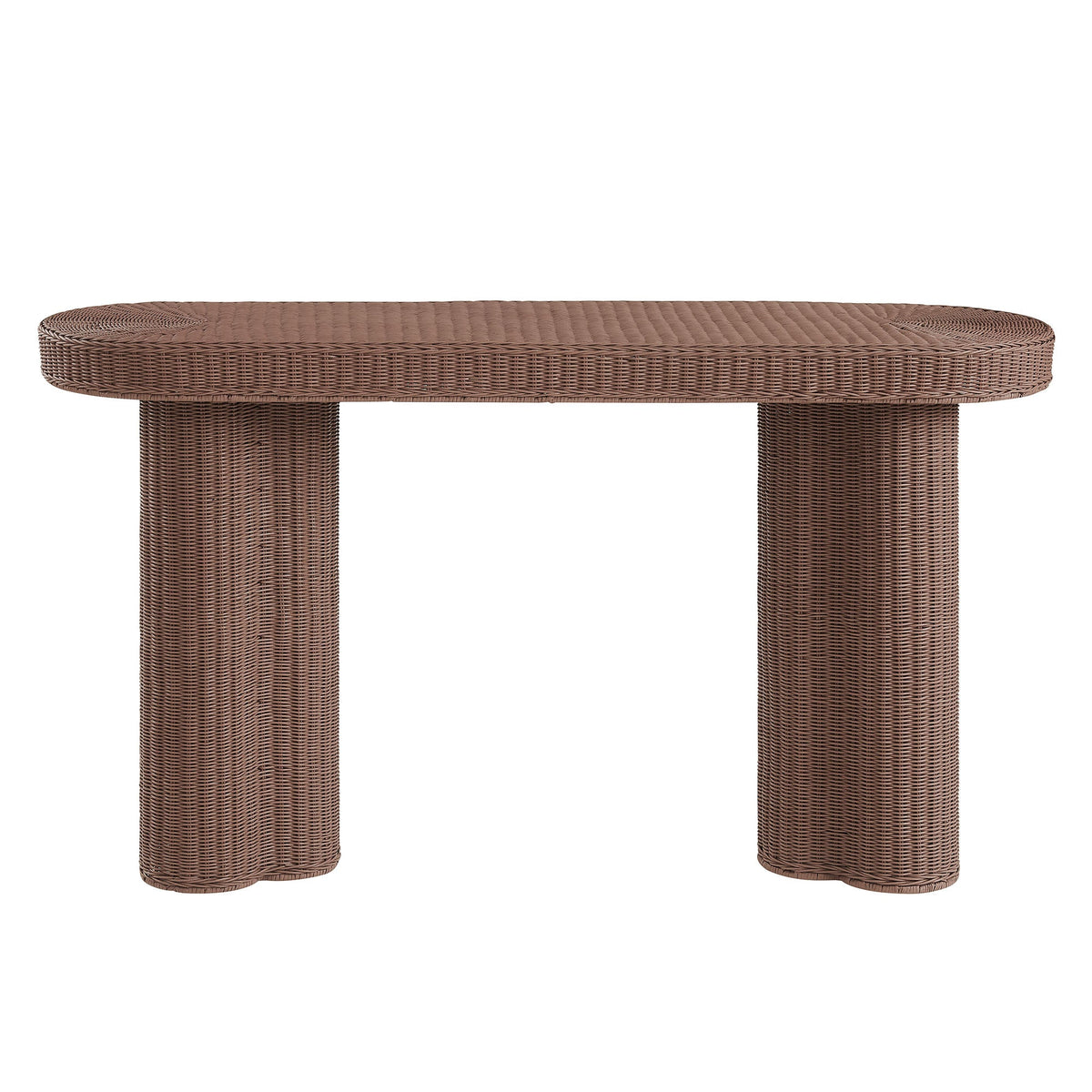 Sarova Mocha 59 Inch Natural Rattan Console Table