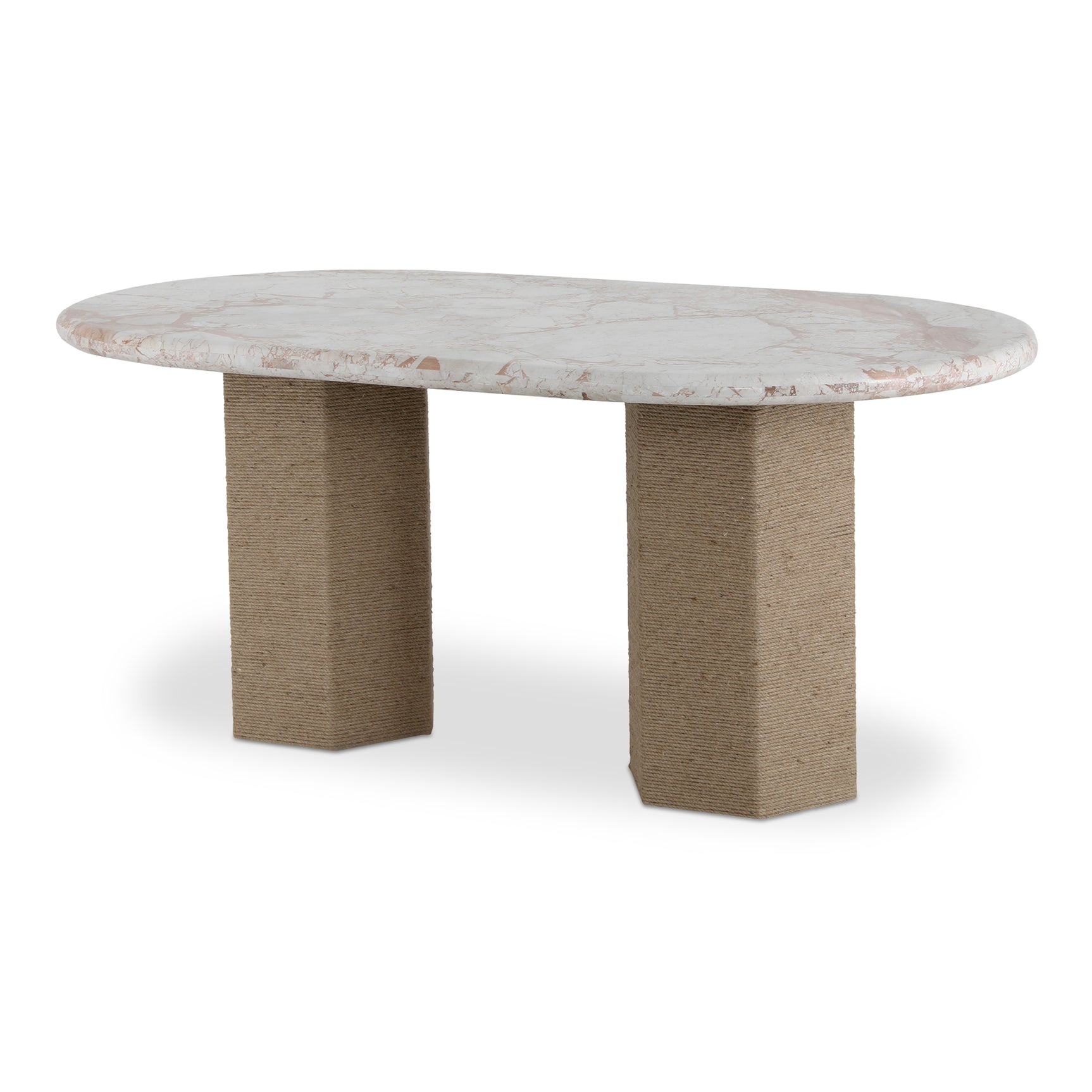 Sartoria Breccia Marble/Natural Dining Table - Ornate Home