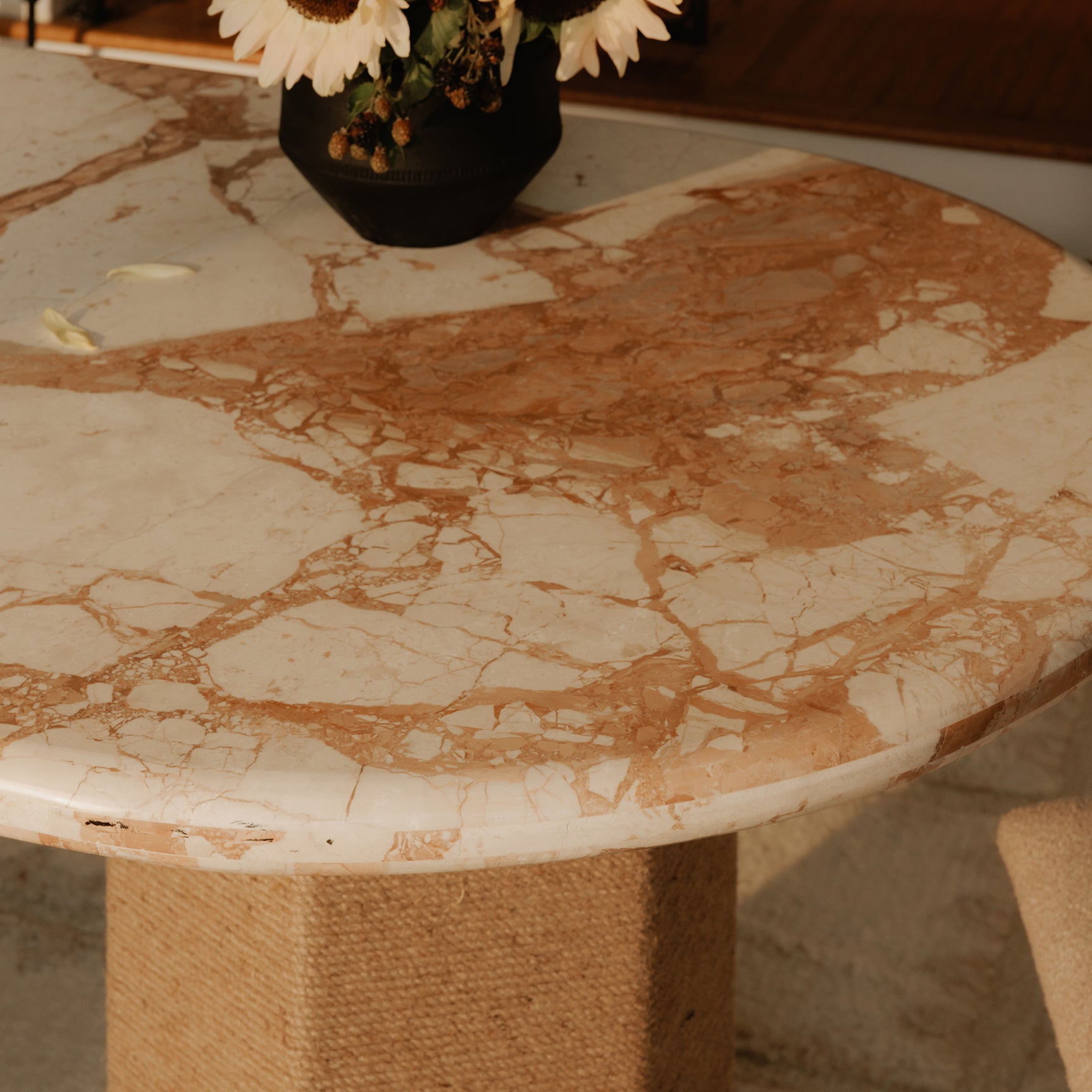 Sartoria Breccia Marble/Natural Dining Table - Ornate Home