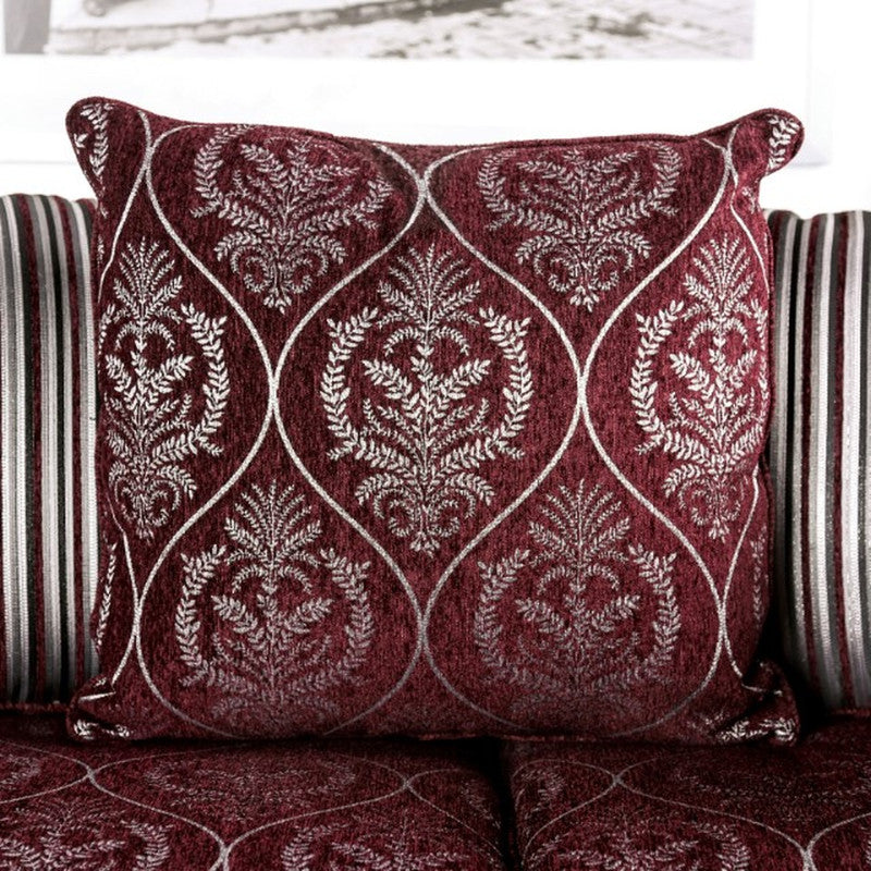 Sassari Burgundy Loveseat - Ornate Home