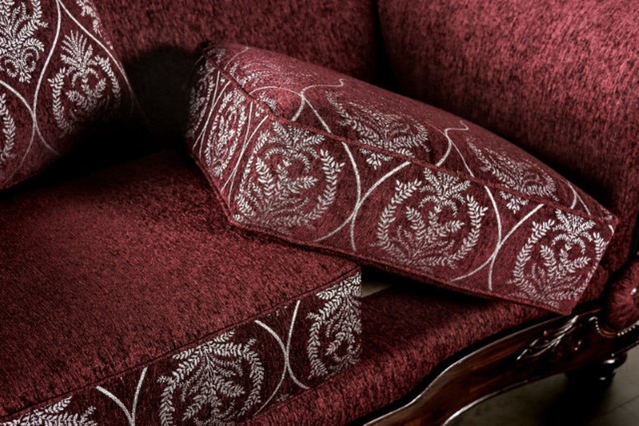 Sassari Burgundy Loveseat - Ornate Home