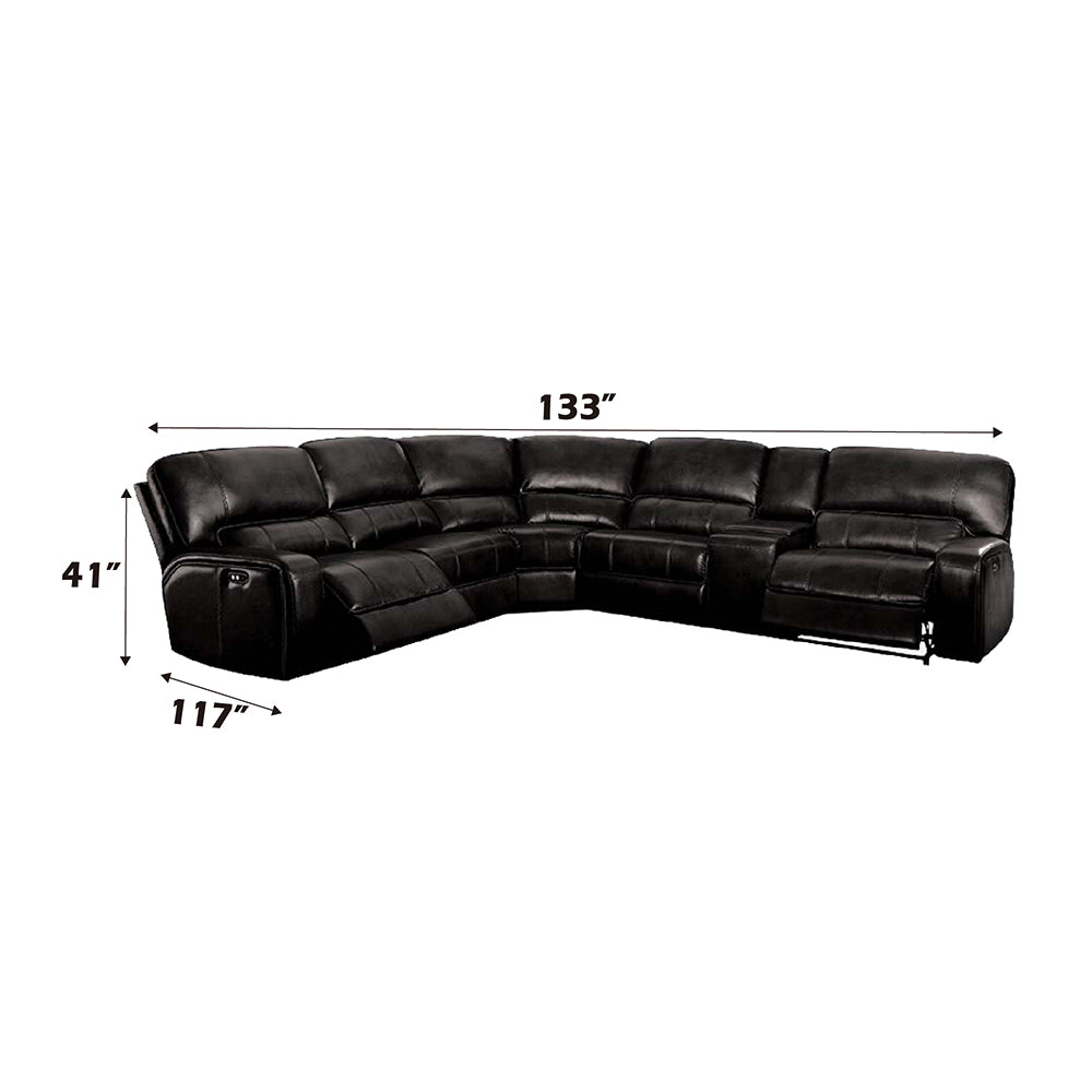 Saul Black Power Motion Sectional Sofa - Ornate Home