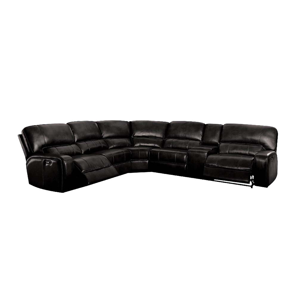 Saul Black Power Motion Sectional Sofa - Ornate Home