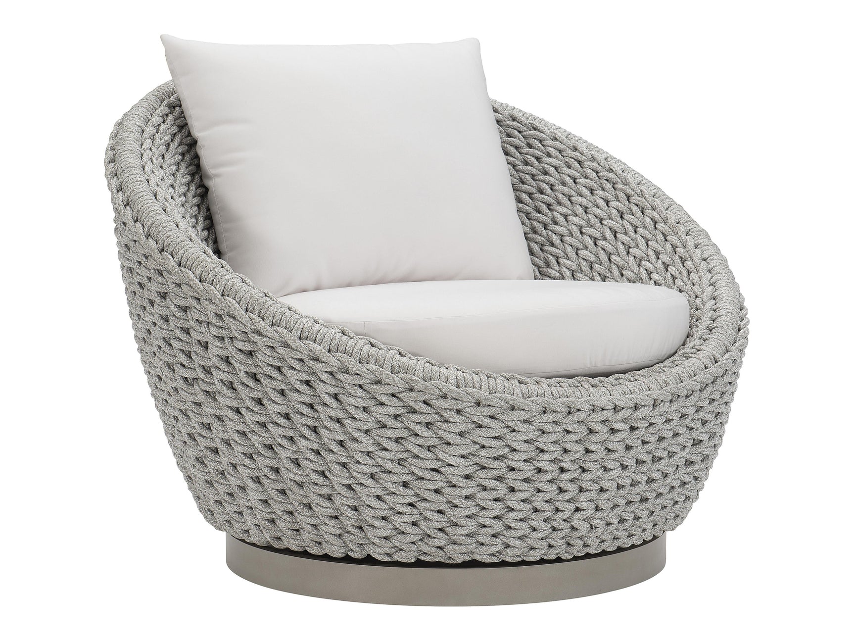 Savaii Marled Clay/White/Cream Outdoor Swivel Chair - Ornate Home