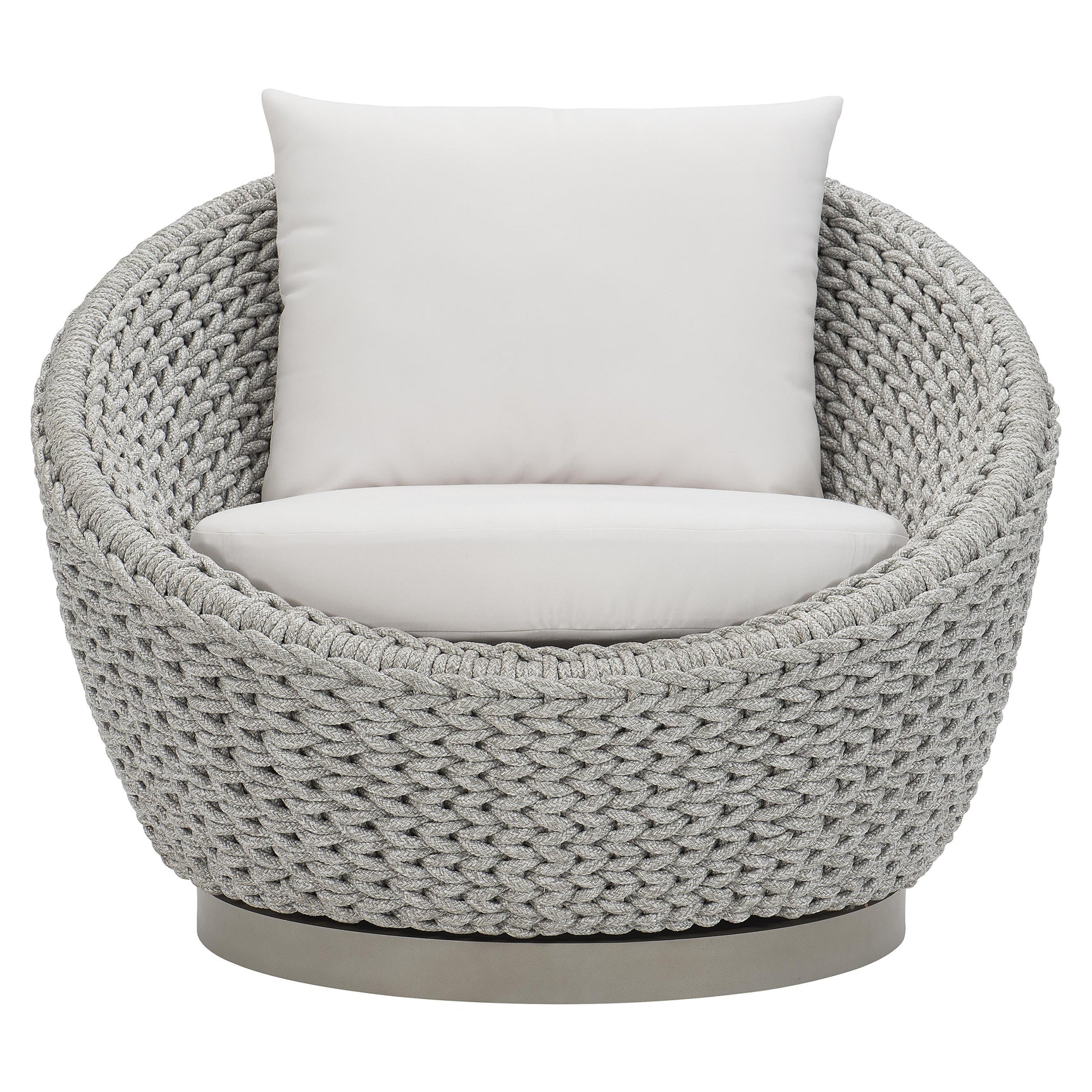 Savaii Marled Clay/White/Cream Outdoor Swivel Chair - Ornate Home