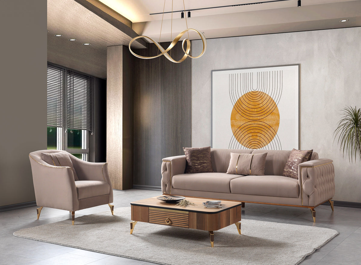 Savana Latte Living Room Set - Ornate Home