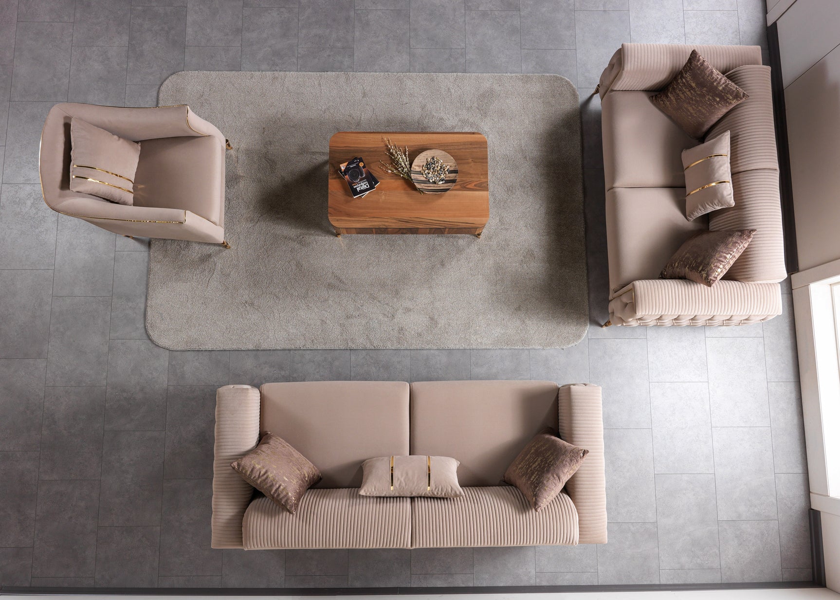 Savana Latte Living Room Set - Ornate Home