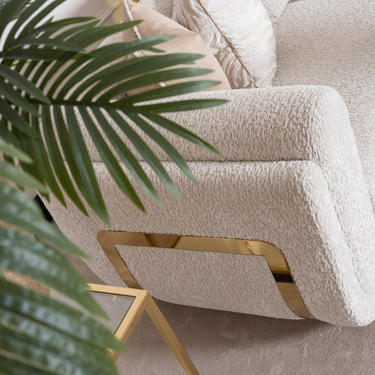 Savannah Breeze Gold/Cashmere Mansion Sofa - Ornate Home