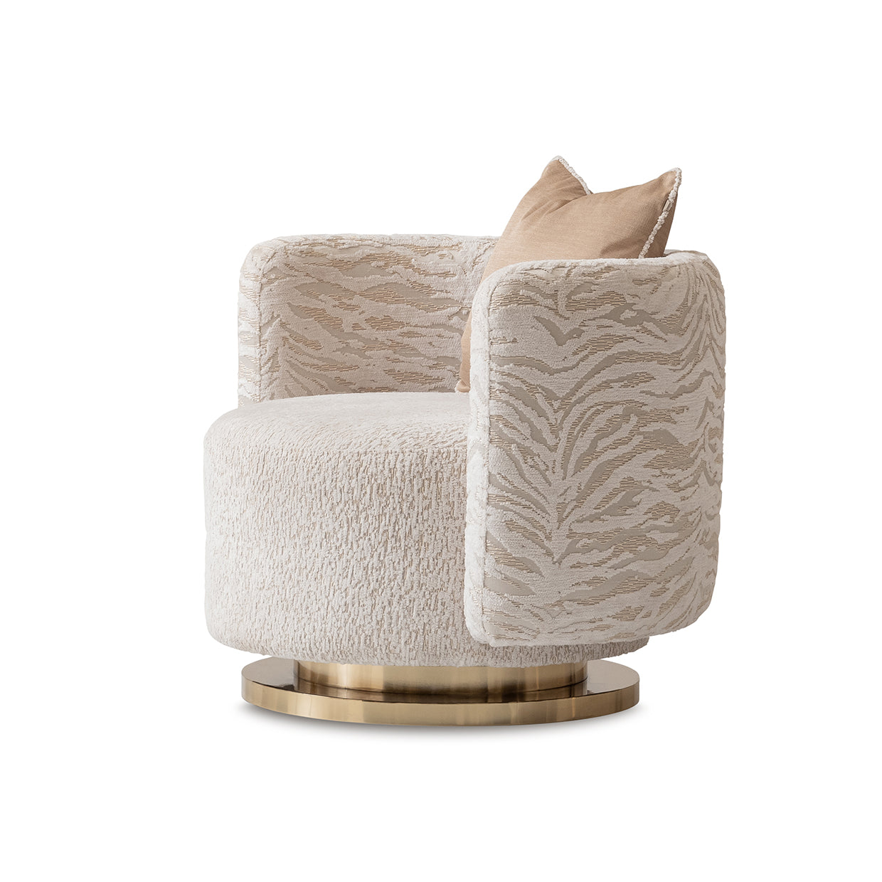 Savannah Breeze Gold/Cashmere Swivel Chair - Ornate Home