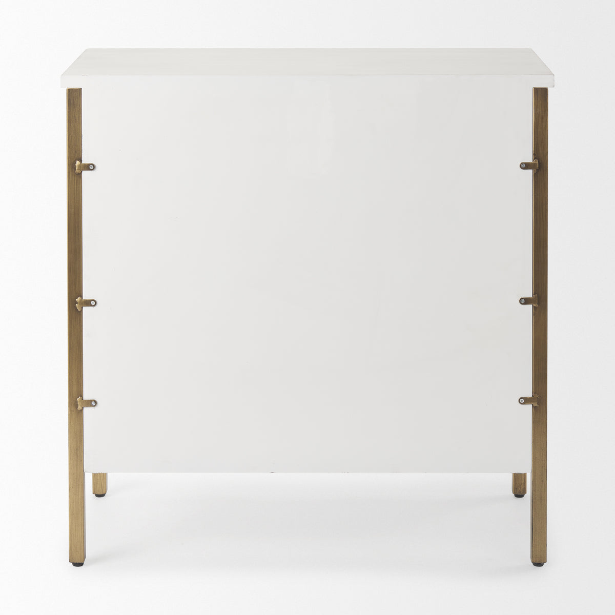 Savannah White/Gold Fir Veneer 2-Door Accent Cabinet - Ornate Home