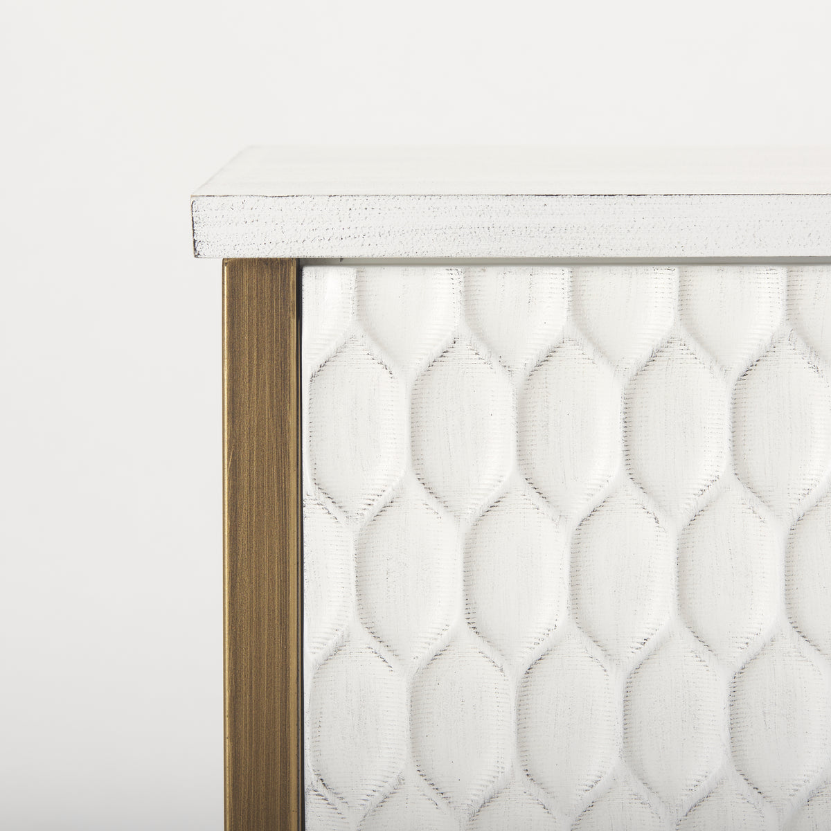 Savannah White/Gold Fir Veneer 2-Door Accent Cabinet - Ornate Home