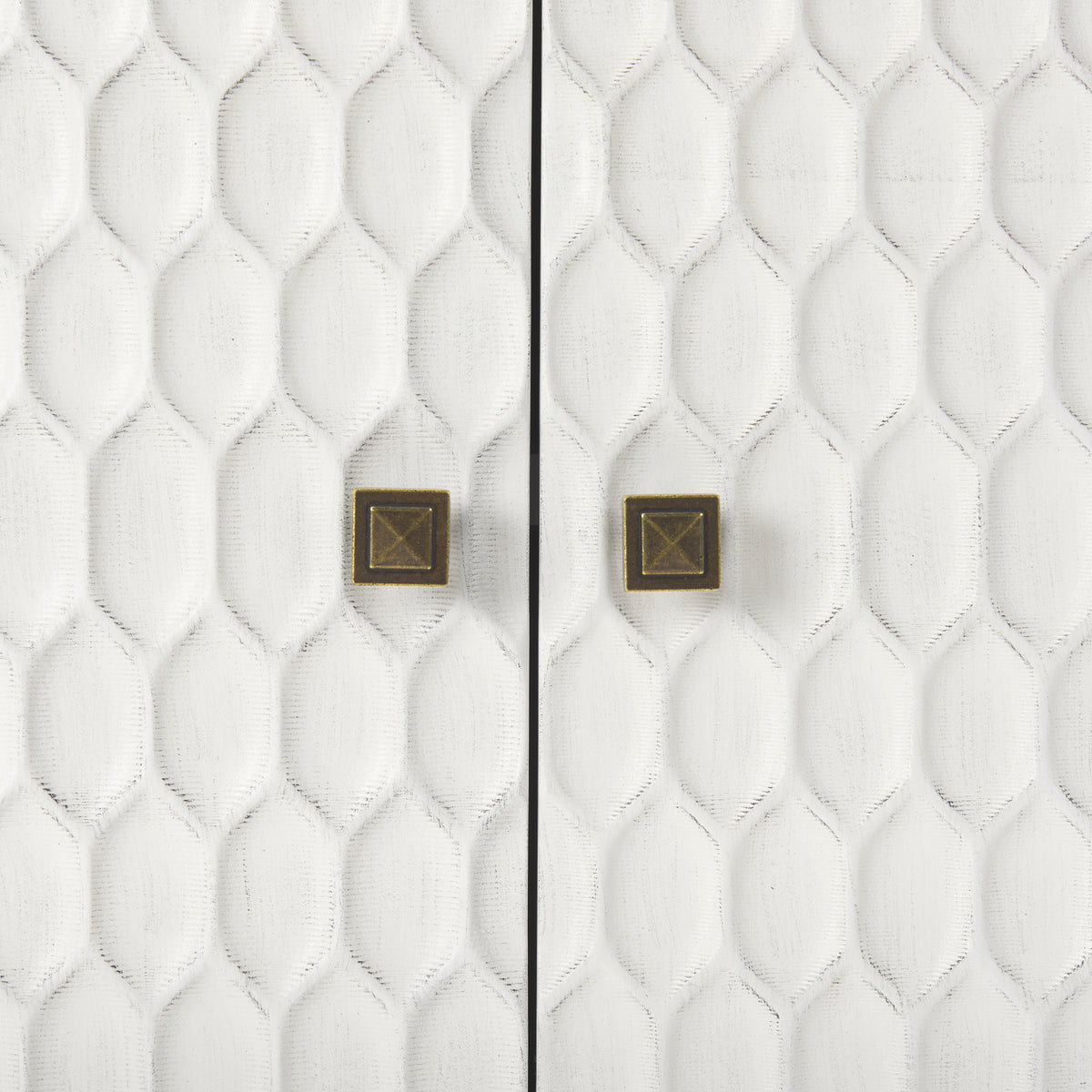 Savannah White/Gold Fir Veneer 2-Door Accent Cabinet - Ornate Home