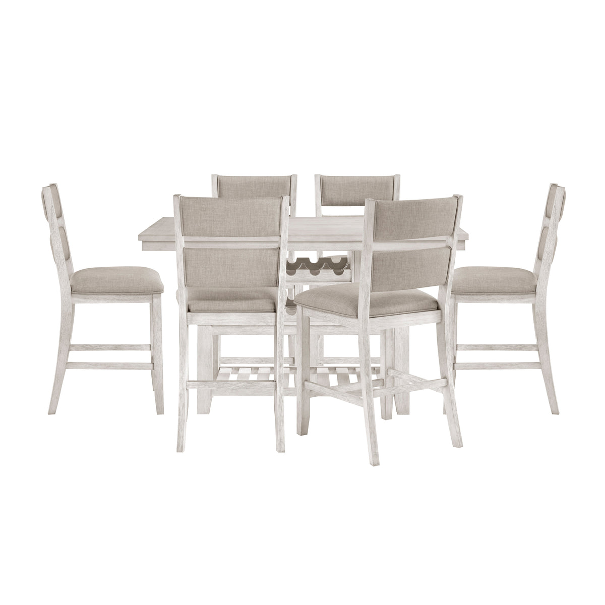 Savile Beige 7pc Dining Set - Ornate Home