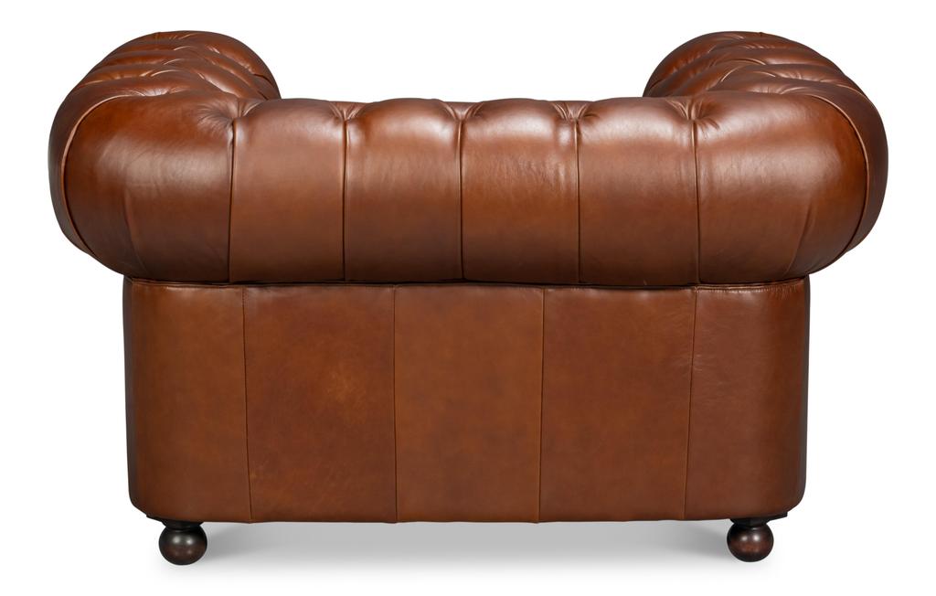 Savile Brown Leather Chair - Ornate Home