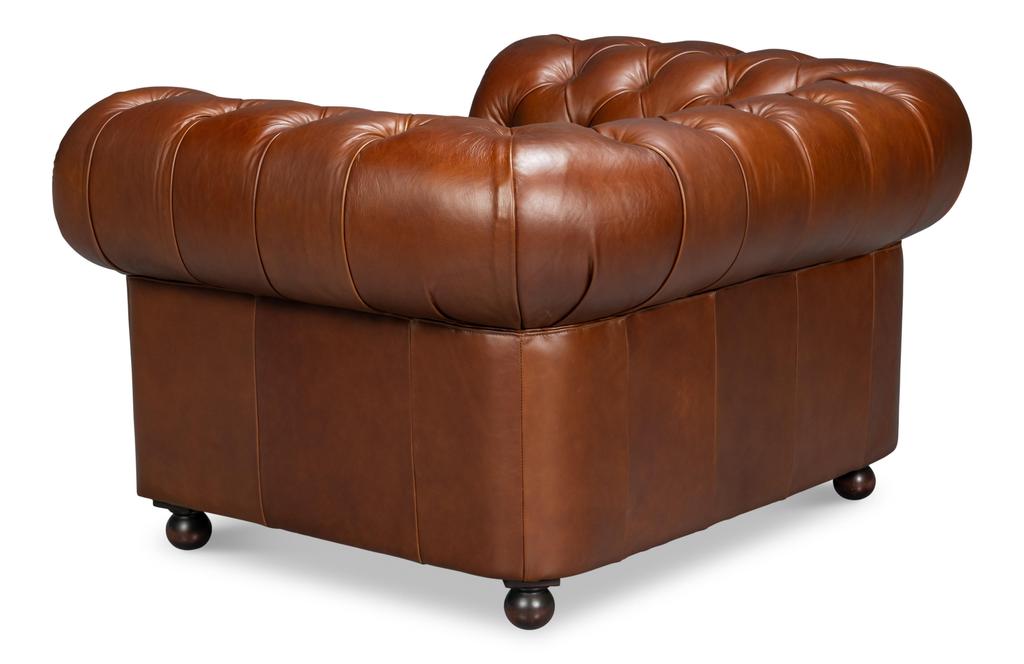 Savile Brown Leather Chair - Ornate Home