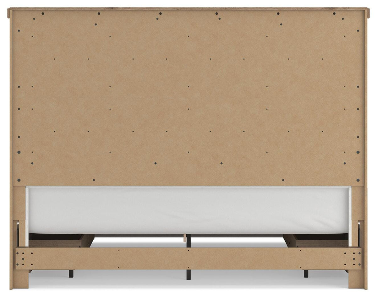 Savonport White/Brown King Panel Bed w/ 2 Under Bed Storage - Ornate Home