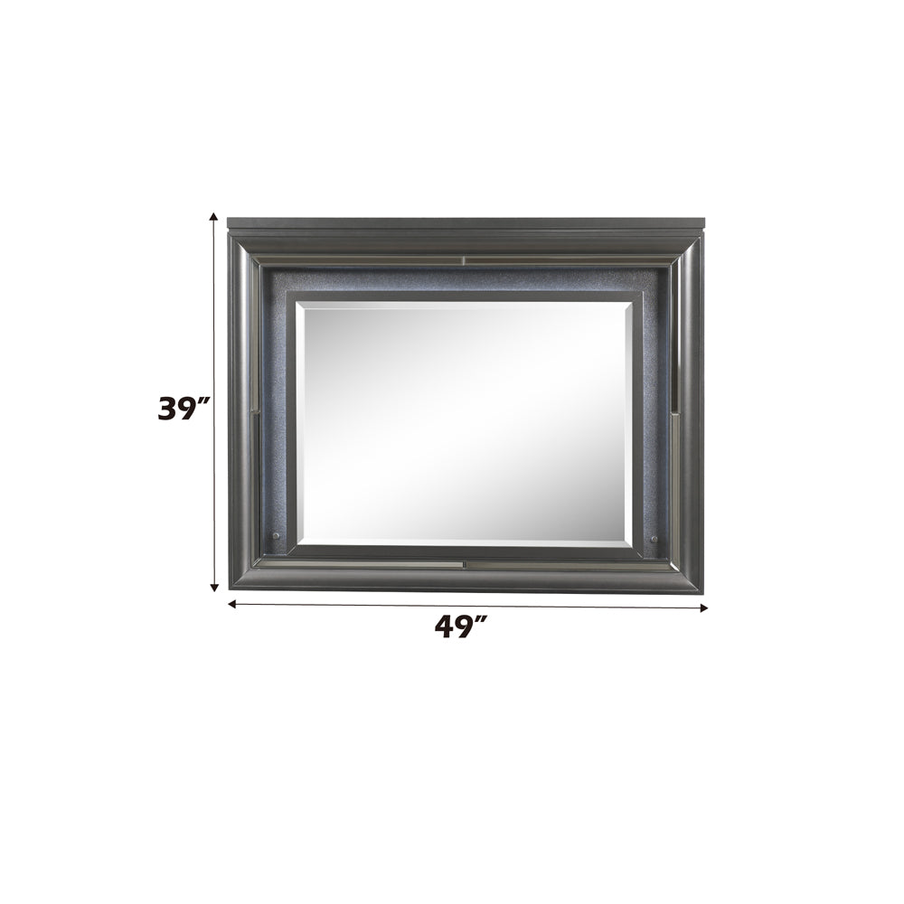 Sawyer Metallic Gray Mirror (LED) - Ornate Home